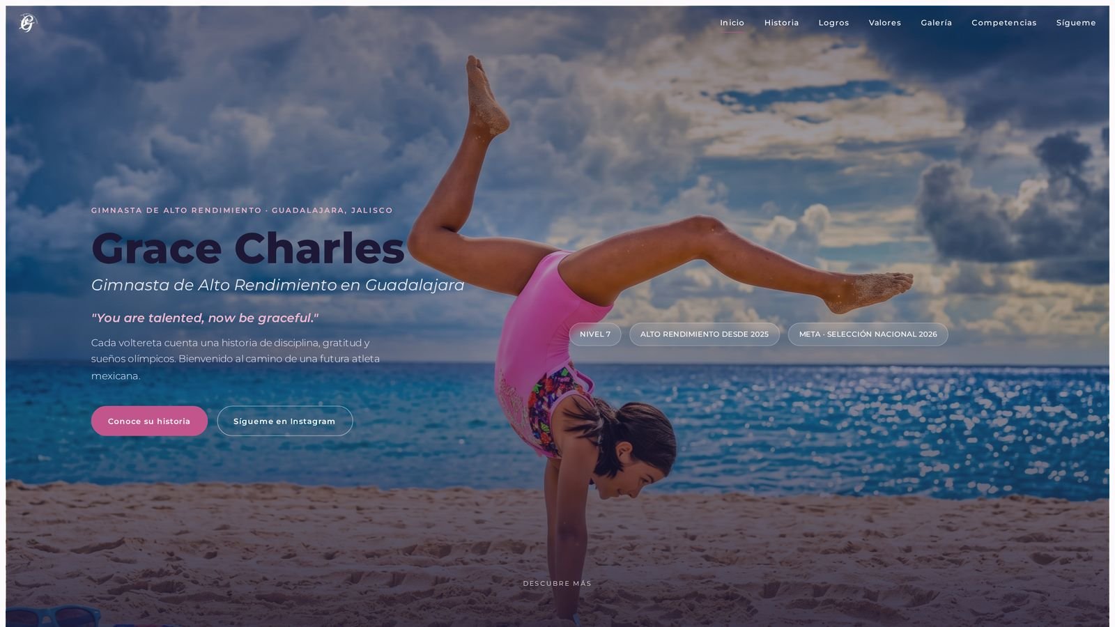 Diseño de páginas web en México — sitio gracecharles.life por Arkimidez