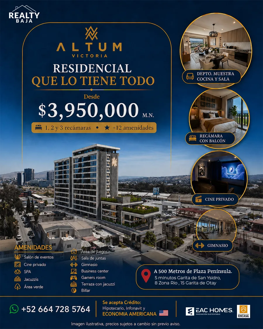 Anuncio inmobiliario de Arkimidez para Altum Victoria, residencial en Tijuana